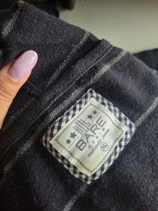 Bare Denim Striped Black Hoodie