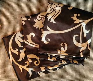 3 Pcs FLORAL PRINT SILK CURTAINS
