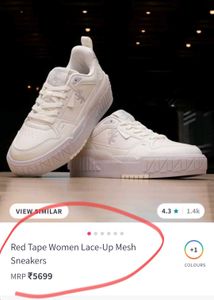 Best Price Red Tape Women Lace-Up Mesh Sneakers 🤍
