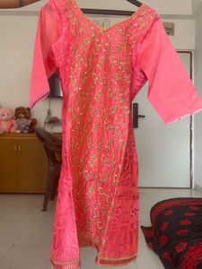 Pink Embroidered Kurta Set