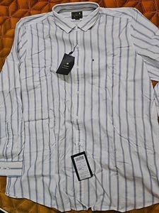 Classic White Shirt With Blue Stripes