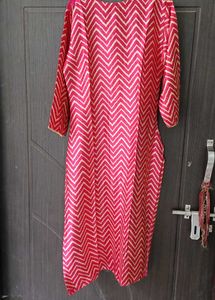 Elegant Pink Chevron Kurta
