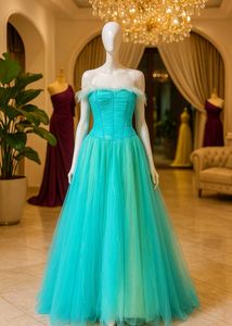 Turquoise Tulle Corset Gown