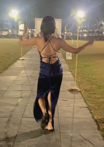 Royal blue Satin Gown