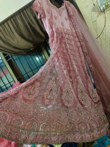 Very Beautiful 😍 Peach Colour Gown With Cancan