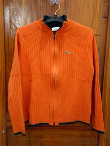 Lacoste Orange Knit Cardigan