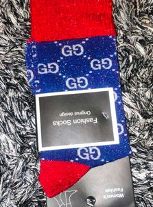 Blue Glitter GG Socks