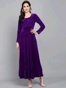 Soft Velvet Purple Gown