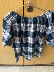 Plaid Off-Shoulder Top