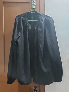 Elegant Black Button-Down Blouse