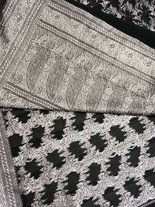 Vintage Black &amp; Silver Banarasi Silk Saree
