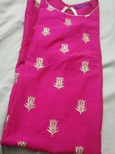 Pink Embroidered Kurta and dupatta