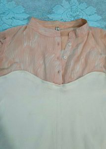 Peach &amp; White Stylish Top