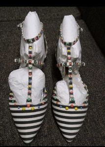 Boden Striped Studded Pointed Shoe