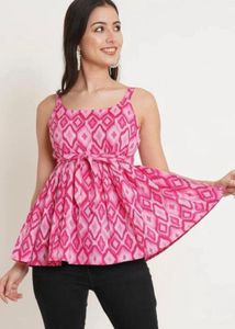 ELEGANT PINK SHORT KURTI TOP FOR WOMEN AND GIRLS