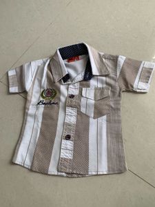 Boys Outfit: Shirt &amp; Denim Shorts