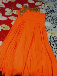 Orange Embellished Dress