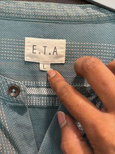 Striped Band Collar Shirt