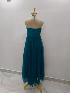 Elegant Teal Halter Maxi Dress
