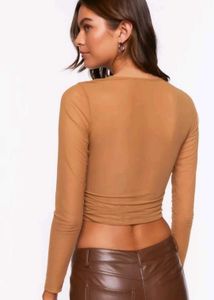 Forever 21 Sheer Corset-Style Crop Top