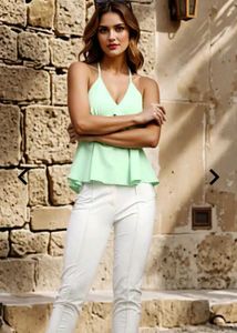 Back neck Tie-up Empire Style, Peplum, Rufflese