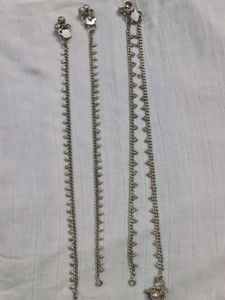 Vintage Silver Anklets (Set of Two)