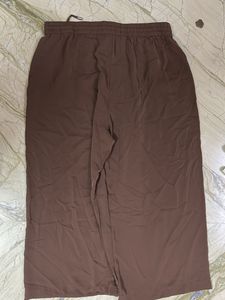 Brown Wide Leg Drawstring Pants