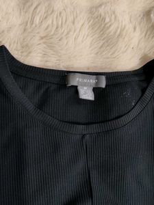Black Knotted Crop Top