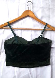 Green Velvet Bralette Top