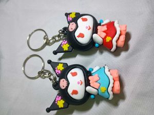 2 Sanrio Kuromi Keychain red &amp; blue kawaii charm