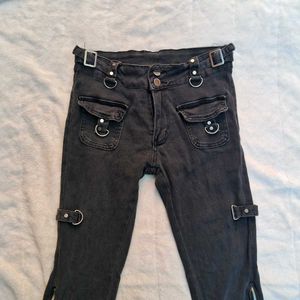 Gothic y2k grunge Punk bootcut Pants