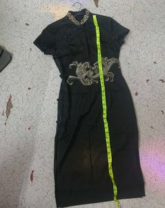 Elegant turquoish Black Ethnic Gown