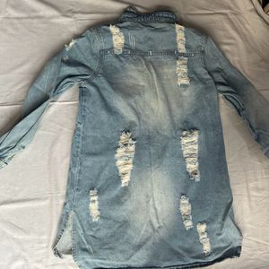 Distressed Denim Mini Dress