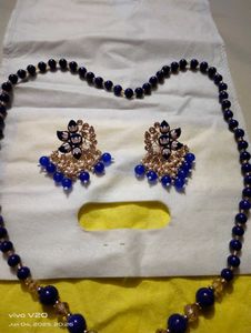 Statement Blue Beaded Necklace