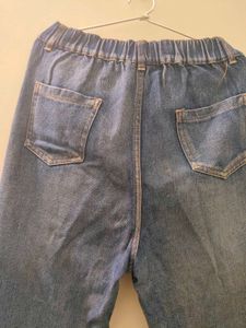 Blue Denim Cargo Joggers