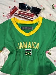 Jamaica Revolte Green &amp; Yellow Top