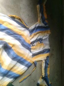 Striped Dress with Buttons