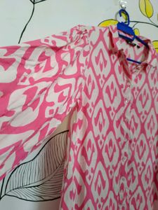 Zudio Pink And White Dress