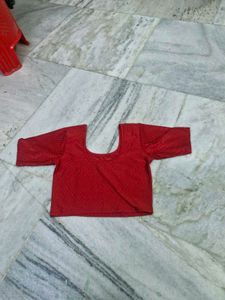 Red Readymade Saree Blouse