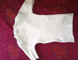 White Ribbed Top