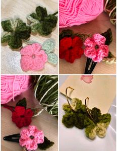 Crochet Flower Accessories 6 pcs