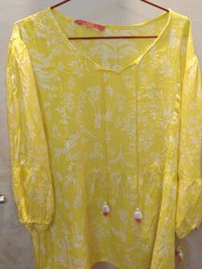Yellow Floral Print Top