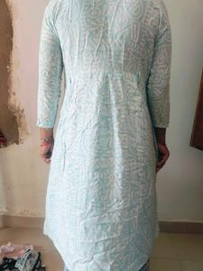 Cyan Colour Umbrella Kurti