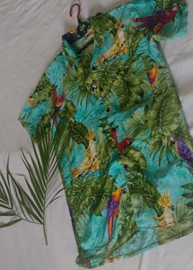 Tropical Parrot Print Shirt