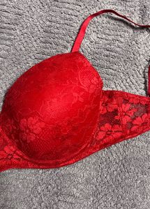 Red Lace Push-Up Bra
