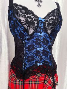 blue Lace Corset Top