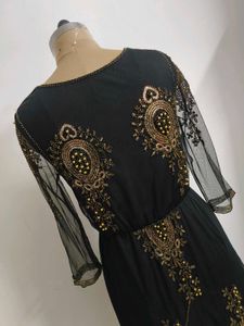 Elegant Black &amp; Gold Embellished Dress