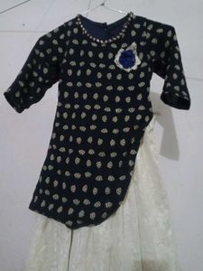 Girls Blue and White Dress
