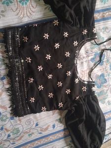 Black elegant ethnic top