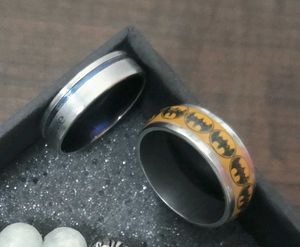 Combo Batman &amp; Silver Ring Set